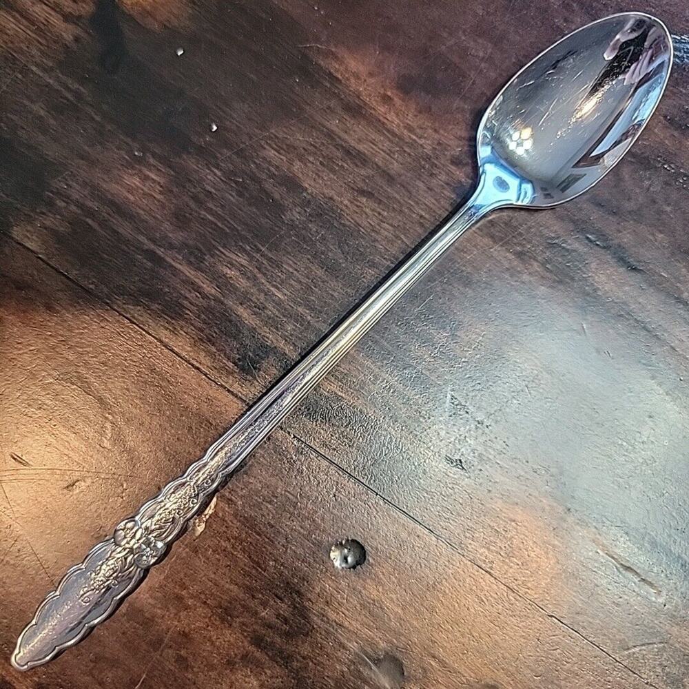 Floral Glen Oneida Scalloped 1 Iced Tea Spoon Stainless Pre-owned Flatware